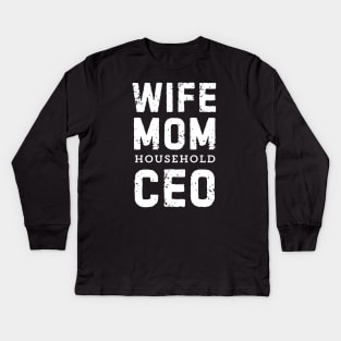 Wife Mom Boss Kids Long Sleeve T-Shirt